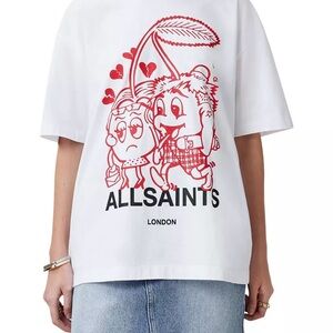 All Saints breakup White Oversized T-Shirt large